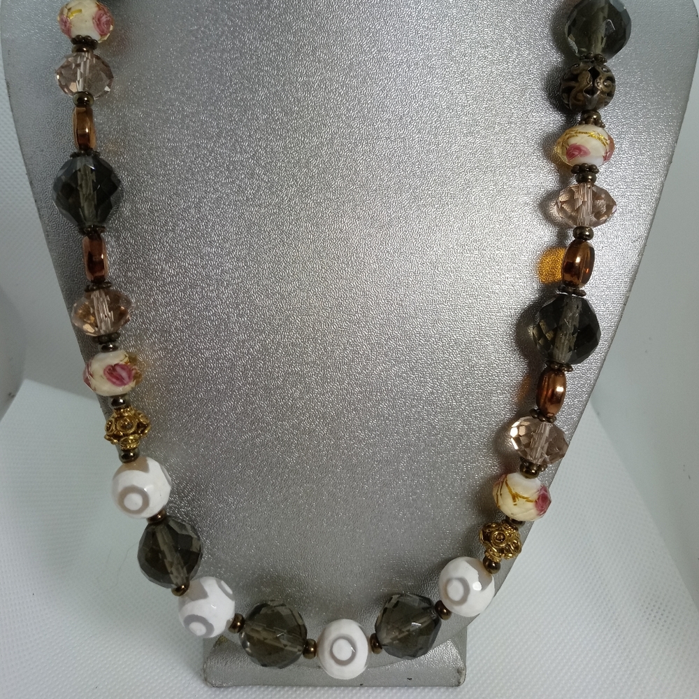 Native made smoky topaz choker